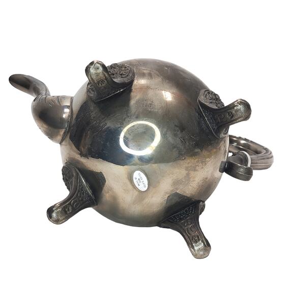 Antique Silver Plated Footed Teapot 2 Sizes Tableware Decorative 9" Tall - Picture 15 of 16